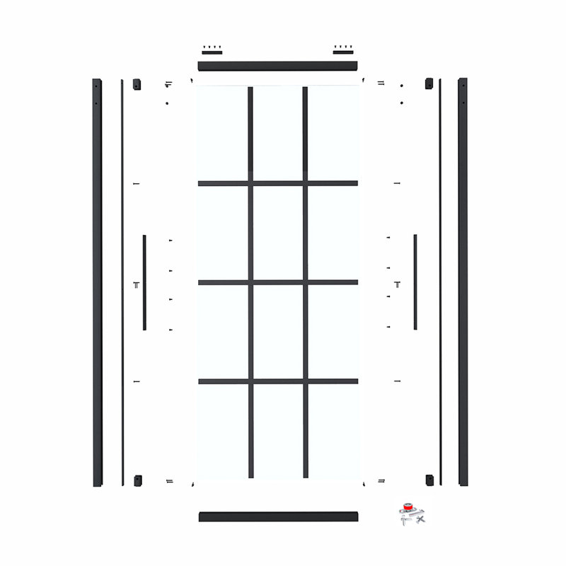 JUBEST Glass Clear Barn Door Without Installation Hardware Kit Wayfair